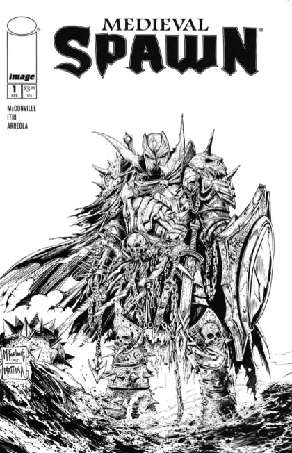 Medieval Spawn, Vol. 1 #1B - Francesco Mattina & Todd McFarlane B&W Variant