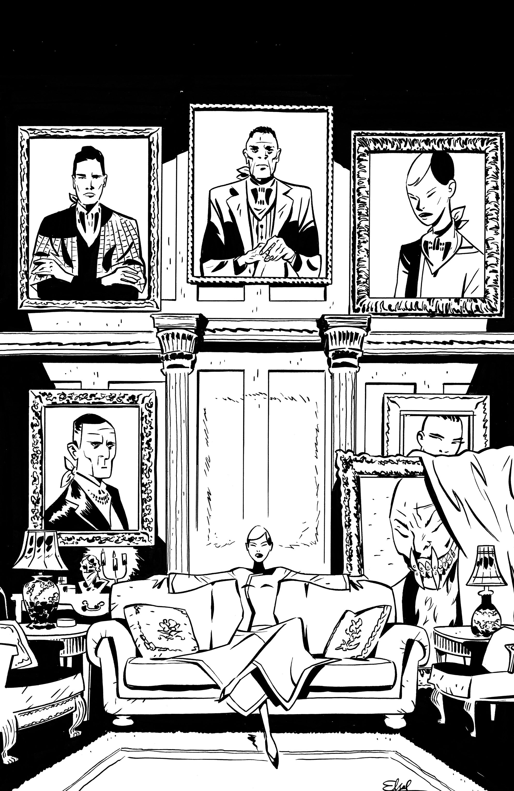 Fall of the House of Slaughter #1D - Elsa Charretier Incentive B&W Variant (1:10)